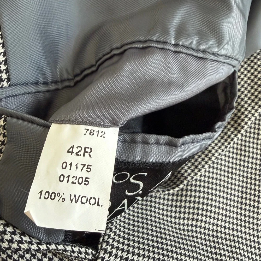 Jos. A. Bank Classic Collection Houndstooth Wool Jacket Blazer Men's 42R